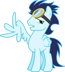 Size: 1199x1323 | Tagged: safe, artist:jeatz-axl, imported from derpibooru, soarin', pegasus, pony, rainbow falls, .svg available, broken wing, injured, male, simple background, solo, stallion, svg, transparent background, vector