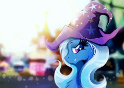 Size: 1920x1358 | Tagged: safe, artist:rariedash, imported from derpibooru, trixie, pony, unicorn, female, grin, looking at you, mare, portrait, smirk, solo, wallpaper
