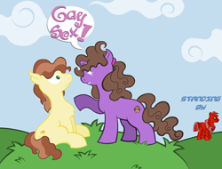 Size: 724x550 | Tagged: safe, artist:petit-squeak, imported from derpibooru, big macintosh, oc, earth pony, pony, context is for the weak, dialogue, male, stallion