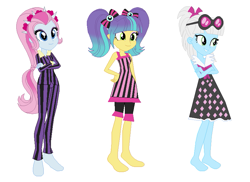 Size: 829x603 | Tagged: safe, artist:angieangel555onutube, imported from derpibooru, photo finish, pixel pizazz, violet blurr, equestria girls, rainbow rocks, clothes, clothes swap, nightgown, pajamas, sleepwear, the snapshots