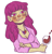 Size: 387x404 | Tagged: safe, artist:php98, imported from derpibooru, berry punch, berryshine, human, alcohol, female, food, humanized, necklace, solo, wine, wine glass