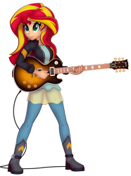 Size: 704x945 | Tagged: safe, artist:ctb-36, imported from derpibooru, sunset shimmer, equestria girls, electric guitar, female, guitar, musical instrument, solo, sunset shredder