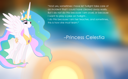 Size: 2560x1600 | Tagged: safe, artist:modmcdl, imported from derpibooru, princess celestia, alicorn, pony, female, inspiration, mare, pose, quote, solo, sun, vector, wallpaper