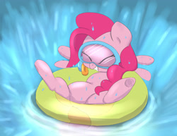 Size: 3881x3000 | Tagged: dead source, safe, artist:dambitail, imported from derpibooru, pinkie pie, pony, cute, diapinkes, eyes closed, female, inner tube, mare, motion lines, smiling, snorkel, solo, underhoof, water, wet, wet fur, wet mane