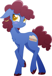 Size: 2443x3568 | Tagged: safe, artist:emkay-mlp, imported from derpibooru, oc, oc only, oc:sandwich, blushing, chest fluff, cute, freckles, pigtails, solo, unshorn fetlocks