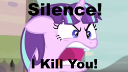 Size: 1920x1080 | Tagged: safe, edit, edited screencap, imported from derpibooru, screencap, starlight glimmer, achmed the dead terrorist, exploitable meme, jeff dunham, meme, ragelight glimmer, silence i kill you