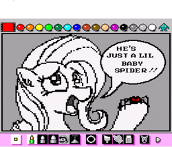 Size: 800x687 | Tagged: safe, artist:bseller293, imported from derpibooru, fluttershy, spider, mario paint