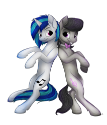 Size: 1024x1200 | Tagged: safe, artist:lupiarts, imported from derpibooru, dj pon-3, octavia melody, vinyl scratch, pony, duo, simple background, transparent background