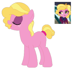 Size: 453x426 | Tagged: safe, artist:berrypunchrules, imported from derpibooru, taffy shade, earth pony, pony, equestria girls, friendship games, background human, equestria girls ponified, eyes closed, picture in picture, ponified, simple background, transparent background