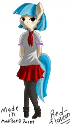 Size: 1024x1820 | Tagged: safe, artist:red-flareon, imported from derpibooru, coco pommel, anthro, clothes, female, skirt, solo