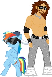 Size: 737x1084 | Tagged: safe, artist:jollyrogers5, imported from derpibooru, rainbow dash, crossover, john morrison, sunglasses, wrestling, wwe