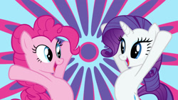 Size: 1920x1080 | Tagged: safe, imported from derpibooru, pinkie pie, rarity, wallpaper