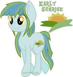 Size: 898x948 | Tagged: safe, artist:matteglaze, imported from derpibooru, oc, oc only, oc:early sunrise, earth pony, pony, adoptable, cute, cutie mark, female, mare, reference sheet, simple background, solo, transparent background