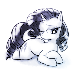 Size: 512x512 | Tagged: safe, artist:remyroez, imported from derpibooru, rarity, female, monochrome, solo