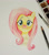 Size: 1400x1593 | Tagged: safe, artist:verygood91, imported from derpibooru, fluttershy, butterfly, :>, blushing, cute, female, looking at you, shyabetes, solo, traditional art, watercolor painting