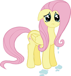 Size: 900x968 | Tagged: safe, artist:yukas-armstrong, imported from derpibooru, fluttershy, pegasus, pony, crying, female, puddle, puddles, simple background, solo, teary eyes, transparent background, wet mane