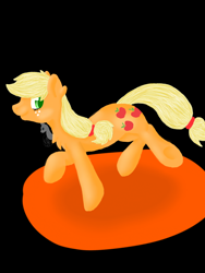 Size: 768x1024 | Tagged: safe, artist:sinfullmelody, imported from derpibooru, applejack, black background, female, simple background, solo