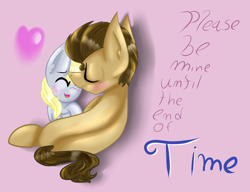 Size: 1300x1000 | Tagged: safe, artist:catavenger, imported from derpibooru, derpy hooves, doctor whooves, time turner, pony, blushing, cuddling, cute, doctorderpy, eyes closed, giggling, kissing, male, shipping, snuggling, stallion, straight