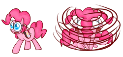 Size: 1280x593 | Tagged: safe, artist:mr-degration, imported from derpibooru, pinkie pie, earth pony, pony, female, mistake, propeller, scared, simple background, solo, spinning, transparent background