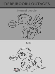 Size: 768x1024 | Tagged: safe, artist:php76, imported from derpibooru, oc, oc only, oc:cafe cream, pegasus, pony, derpibooru, brony, cellphone, female, flying, mare, meta, monochrome, phone, smartphone, truth