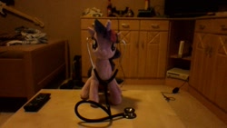 Size: 1280x720 | Tagged: safe, imported from derpibooru, twilight sparkle, irl, nici, photo, plushie, solo, stethoscope