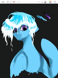 Size: 768x1024 | Tagged: safe, artist:fw9z9mg6xi7ih2z, imported from derpibooru, oc, oc only, original species, augmented mane, solo, water