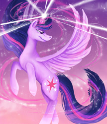 Size: 1024x1193 | Tagged: safe, artist:dangerblaze, imported from derpibooru, twilight sparkle, alicorn, pony, female, magic, mare, solo, twilight sparkle (alicorn)