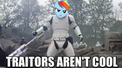 Size: 730x410 | Tagged: safe, edit, imported from derpibooru, rainbow dash, anthro, element of loyalty, fn-2199, loyalty, spoilers for another series, star wars, star wars: the force awakens, tr-8r, weapon