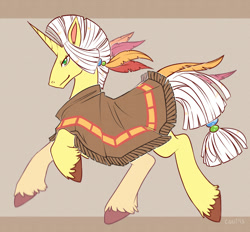 Size: 1079x1000 | Tagged: safe, artist:caninelove, imported from derpibooru, oc, oc only, oc:racing diamond, pony, unicorn, clothes, poncho, solo