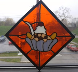 Size: 3206x2988 | Tagged: safe, artist:tjglass, imported from derpibooru, oc, oc only, oc:august, cutie mark, irl, photo, photo craft, photo traditional art, stained glass, stained glass (irl)