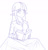 Size: 1280x1338 | Tagged: safe, artist:jonfawkes, imported from derpibooru, twilight sparkle, human, blanket, book, clothes, elf ears, female, humanized, monochrome, pajamas, reading, solo