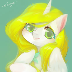 Size: 546x546 | Tagged: safe, artist:ciciya, imported from derpibooru, oc, oc only, pony, unicorn, looking at you, pixiv, portrait, smiling, solo