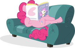 Size: 15538x10000 | Tagged: safe, artist:antoxa2584, imported from derpibooru, fluttershy, pinkie pie, one bad apple, absurd resolution, couch, female, magazine, simple background, solo, transparent background, vector