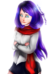 Size: 1200x1600 | Tagged: safe, artist:monochromacat, imported from derpibooru, rarity, human, female, humanized, nail polish, simple background, solo, white background