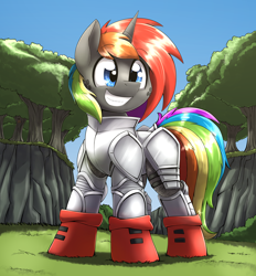 Size: 2624x2831 | Tagged: safe, artist:otakuap, imported from derpibooru, oc, oc only, oc:fluffy the bringer of darkness, oc:krylone, moth, pony, unicorn, armor, freckles, grin, male, solo, stallion