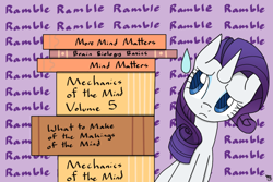 Size: 1024x683 | Tagged: safe, artist:galefeather, imported from derpibooru, rarity, book, fanfic art, female, pinkie personalities, solo