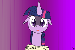 Size: 1024x683 | Tagged: safe, artist:galefeather, imported from derpibooru, twilight sparkle, fanfic art, female, floppy ears, letter, pinkie personalities, solo