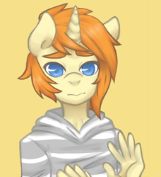 Size: 702x770 | Tagged: safe, artist:pettankochan, artist:pettankochanv, imported from derpibooru, oc, oc only, anthro, unicorn, solo