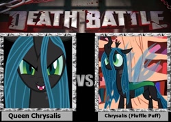 Size: 900x642 | Tagged: safe, imported from derpibooru, queen chrysalis, tumblr:ask fluffle puff, death battle, exploitable meme, meme, self ponidox, wat