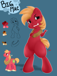 Size: 1280x1707 | Tagged: safe, artist:chibiteff, imported from derpibooru, big macintosh, anthro, chibi, male, solo