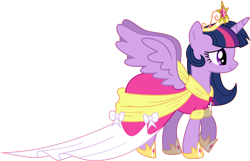 Size: 5180x3340 | Tagged: safe, artist:starnight5, imported from derpibooru, twilight sparkle, alicorn, pony, .svg available, clothes, coronation, coronation dress, dress, female, mare, simple background, solo, transparent background, twilight sparkle (alicorn), vector