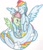 Size: 1048x1205 | Tagged: safe, artist:thegloriesbigj, imported from derpibooru, rainbow dash, oc, oc:northern haste, lamia, original species, clothes, hug, lamiafied, northash, pajamas, rainbow coils, request, species swap, traditional art