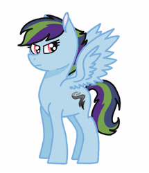 Size: 2300x2680 | Tagged: safe, artist:broohan, imported from derpibooru, oc, oc only, oc:smoke sting, offspring, parent:rainbow dash, parent:soarin', parents:soarindash, solo