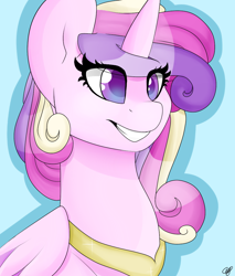 Size: 874x1024 | Tagged: safe, artist:girorogirl, imported from derpibooru, princess cadance, alicorn, pony, female, smiling, solo