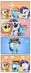 Size: 1000x2359 | Tagged: safe, artist:daniel-sg, imported from derpibooru, fluttershy, rainbow dash, rarity, blood, blushing, cat ears, censored vulgarity, comic, cute, dashabetes, frown, grawlixes, heart attack, hnnng, nosebleed, pouting, raribetes, shyabetes