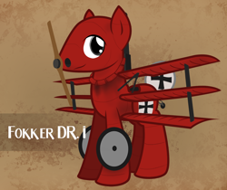 Size: 1000x839 | Tagged: safe, artist:steamraid, imported from derpibooru, oc, oc only, original species, plane pony, pony, fokker dr.i, german, plane, ponified, solo, world war i