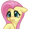 Size: 100x100 | Tagged: safe, artist:pohwaran, imported from derpibooru, fluttershy, female, icon, nervous, simple background, solo, transparent background