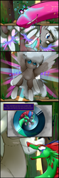 Size: 1167x3501 | Tagged: safe, artist:severus, imported from derpibooru, oc, oc only, oc:axl, oc:stormfront, comic:serpent's coils, coatl, comic, magic, stories from the front, transformation, vivid pony