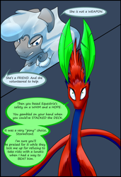 Size: 1026x1500 | Tagged: safe, artist:severus, imported from derpibooru, oc, oc only, oc:stormfront, oc:tezza, comic:serpent's coils, coatl, comic, stories from the front