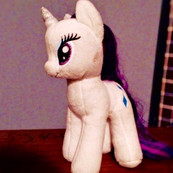 Size: 2448x2448 | Tagged: safe, imported from derpibooru, rarity, irl, photo, picture taken with a potato, plushie, solo, ty